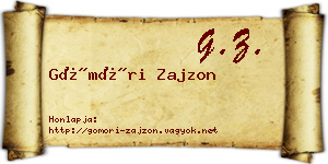 Gömöri Zajzon névjegykártya